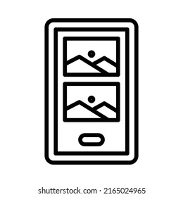 Gallery Icon. Line Art Style Design Isolated On White Background