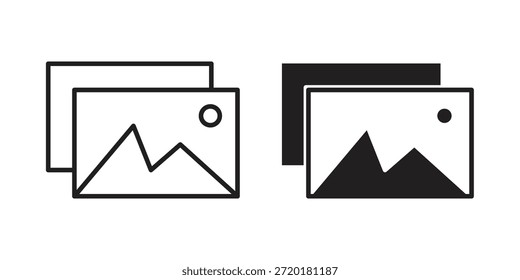 Gallery icon in line design. Simple icon vector