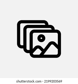 Gallery icon in line style about camera, use for website mobile app presentation