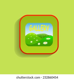 Gallery icon of nature on a green background