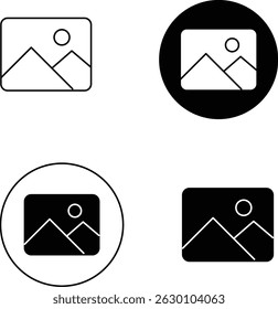 The gallery icon is often shown as a photo or landscape image symbol, usually with mountains and a sun. It represents image collections, photo albums, visual content, and media storage in devices.