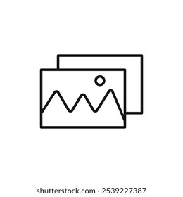 Gallery icon outline collection or set in black and white