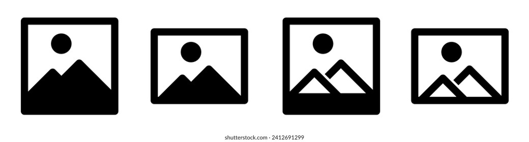 Gallery icon set, album sign, image symbol, photo icons - vector