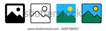 Gallery icon set. Gallery app symbol 