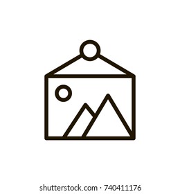 Gallery icon set. Collection of high quality outline menu pictograms in modern flat style. Black information symbol for web design and mobile app on white background. Multimedia line logo.
