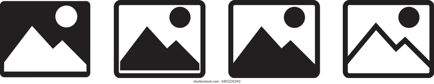 Juego de iconos de la galería, icono de imagen, símbolo de imagen. signos fotográficos