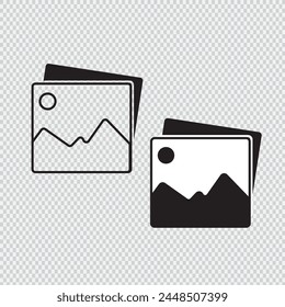 gallery icon icon set, image icon, picture symbol. photo signs. vector illustration. Gallery icon vector sign and symbol isolated on white background, Gallery logo concept . EPS 10