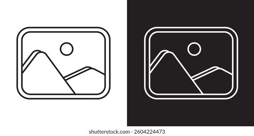 Gallery icon set. Image gallery. Picture symbol .Photo signs. Silhouette of an image, Photo album icon. Vector illustration. EPS10