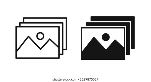 Gallery icon set on white background