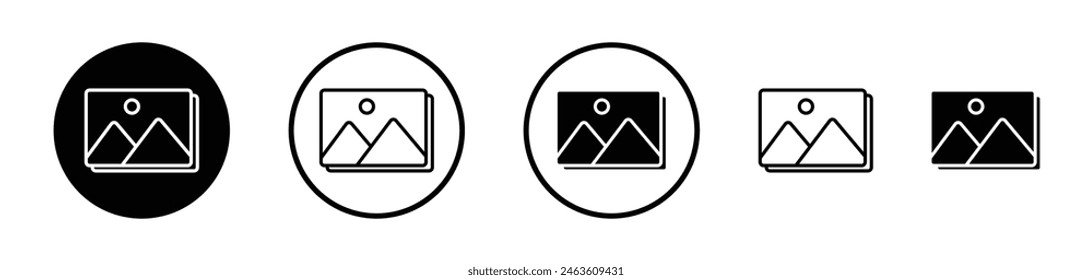 Gallery Icon Set. Photo Album and Media Catalog Vector Symbol Collection.