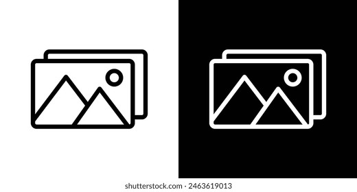 Gallery Icon Set. Photo Album and Media Vector Symbols.