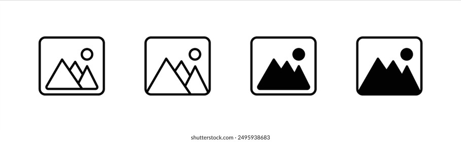gallery icon set. picture, image and photo icon symbol. vector illustration