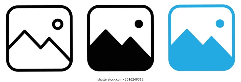gallery icon set, Picture icon vector, photo gallery icon symbol