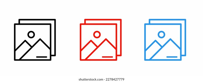 Gallery icon set. Stock vector illustration.