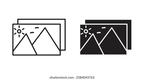 Gallery icon set in thin line. vector illustrations for web