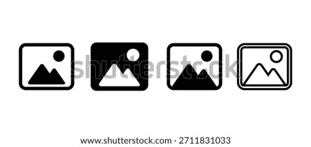 Gallery icon set. Vector illustration of picture, image, or photo album symbol.