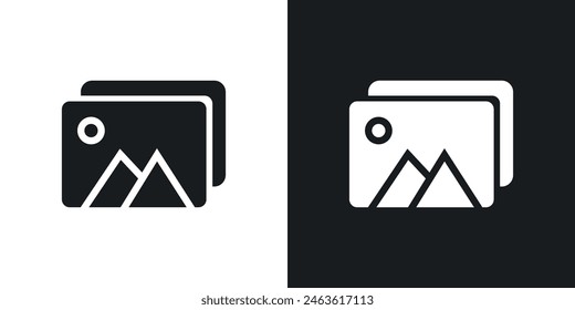 Gallery Icon Set. Vector Symbols for Photo Album and Media.