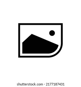 Vector de signo de icono de galería aislado en tablero de anuncios blanco