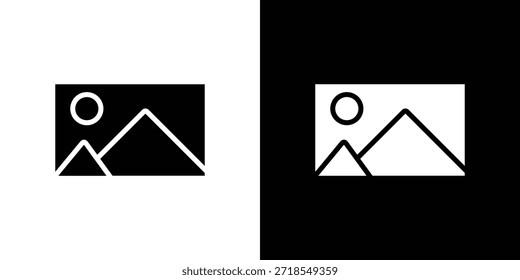 Gallery icon silhouette vector illustration isolated flat style