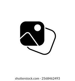 gallery icon, simple flat style, vector illustration symbol sign logo template pictogram, for ui or ux isolated on white for mobile app, editable	