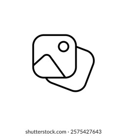 gallery icon, simple flat style, vector illustration symbol sign logo template pictogram, for ui or ux isolated on white for mobile app, editable	