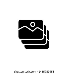 Gallery Icon , Template Logo Design Emblem Isolated Illustration , Simple Images Save To Gallery ,Outline Solid Background White
