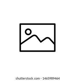 Gallery Icon , Template Logo Design Emblem Isolated Illustration , Simple Images Save To Gallery ,Outline Solid Background White

