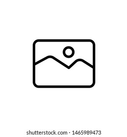 Gallery Icon , Template Logo Design Emblem Isolated Illustration , Simple Images Save To Gallery ,Outline Solid Background White
