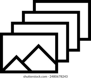 gallery icon. Thin linear style design isolated on white background