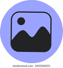 Gallery icon in trendy flat style isolated on purple background