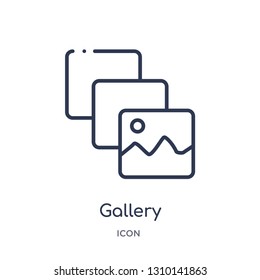 gallery icon from user interface outline collection. Thin line gallery icon isolated on white background.