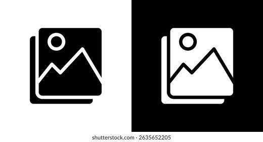 Gallery icon Vector in flat style. Collection silhouettes
