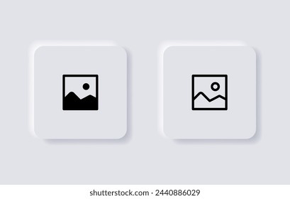 gallery icon vector. image photo album icon signs, picture symbol. web vector icon in neumorphism button