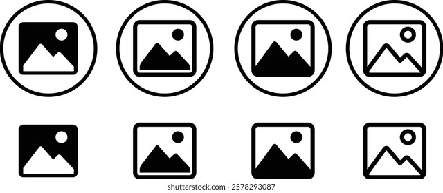 gallery icon vector. image, picture, gallery icon set.  photo gallery sign and symbol
