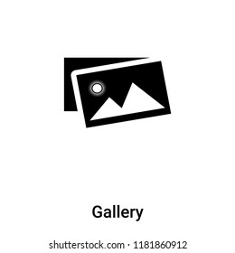 Gallery icon vector isolated on white background, logo concept of Gallery sign on transparent background, filled black symbol
