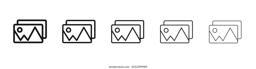 ícone Galeria vetor estrutura de tópicos conjunto sinal de ilustração