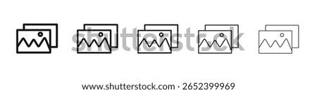 Gallery icon vector outline set illustration sign