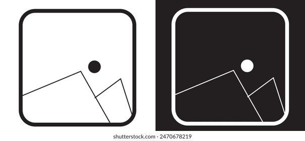 Galerie Symbol Vektorgrafik . Bildvektorsymbole festgelegt. Vektorillustration.
