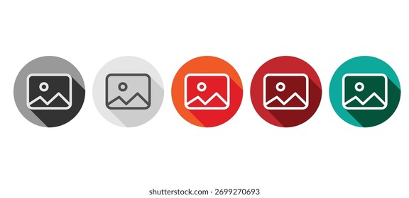 Conjunto de Vector de icono de Galería. icono de álbum de fotos eps10.