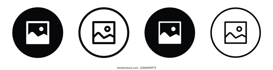 gallery icon vector, silhouette of an image, Photo album icon, Picture icons set in filled, thin line, outline and stroke style