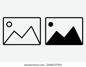 gallery icon vector, silhouette of an image icon, Photo album icon sign - picture symbol - image photos sign icons - square button. Vector illustration. Eps file 218.