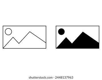 gallery icon vector, silhouette of an image, Photo album icon. Picture vector icon. photo gallery icon vector. Vector illustration. Eps file 220.