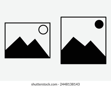 gallery icon vector, silhouette of an image icon, Photo album icon sign - picture symbol - image photos sign icons - square button. Vector illustration. Eps file 223.