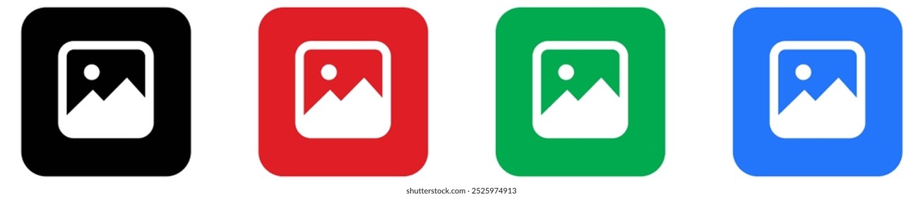 Vector de icono de Galería, silueta de una Imagen, icono de álbum de fotos, Vector de conjunto de iconos de imagen.