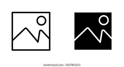 Gallery icons collection in Filled flat and thin line style.