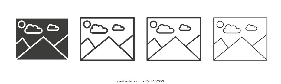 Gallery icons collection. vector set in black color