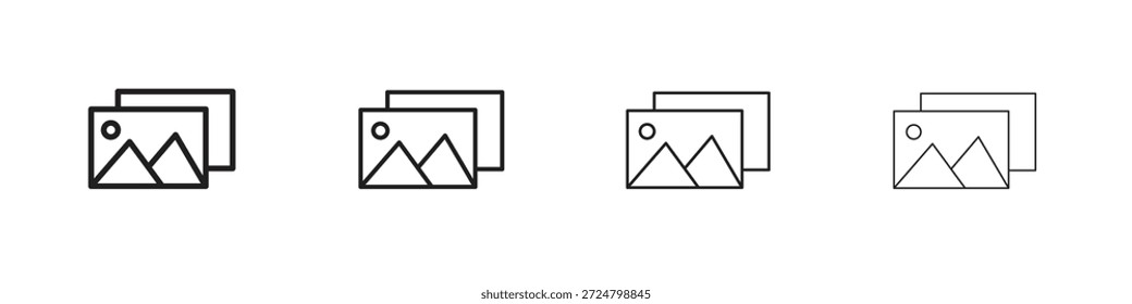 Galería iconos línea Vector colección. Icono de Vector perfecto de píxeles