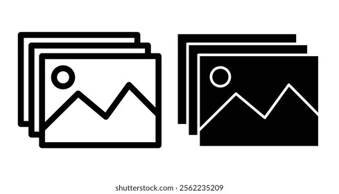 Gallery Icons pack in outlined and flat versions