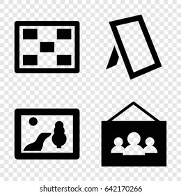 Gallery icons set. set of 4 gallery filled icons such as photo
