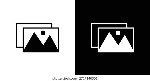 Galeriesymbole festgelegt. Vektorsymbole im ausgefüllten Stil